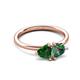3 - Francesca 1.50 ctw Heart Shape (6.00 mm) Lab Created Emerald & Lab Created Alexandrite Toi Et Moi Engagement Ring 