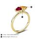 5 - Francesca 1.48 ctw Heart Shape (6.00 mm) Lab Created Ruby & Citrine Toi Et Moi Engagement Ring 