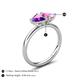 5 - Francesca 1.58 ctw Heart Shape (6.00 mm) Amethyst & Lab Created Pink Sapphire Toi Et Moi Engagement Ring 