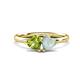 1 - Francesca 1.40 ctw Heart Shape (6.00 mm) Peridot & Opal Toi Et Moi Engagement Ring 