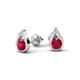 1 - Tasha 0.52 ctw (4.00 mm) Round Ruby Tear Drop Solitaire Women Stud Earrings 