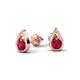 1 - Tasha 0.52 ctw (4.00 mm) Round Ruby Tear Drop Solitaire Women Stud Earrings 