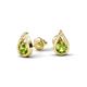 1 - Tasha 0.63 ctw (4.00 mm) Round Peridot Tear Drop Solitaire Women Stud Earrings 