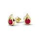 1 - Tasha 0.52 ctw (4.00 mm) Round Ruby Tear Drop Solitaire Women Stud Earrings 