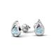 1 - Tasha 0.40 ctw (4.00 mm) Round Aquamarine Tear Drop Solitaire Women Stud Earrings 