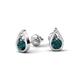 1 - Tasha 0.50 ctw (4.00 mm) Round London Blue Topaz Tear Drop Solitaire Women Stud Earrings 