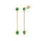 1 - Robin 1.00 ctw Emerald Bezel set Women Drop Dangle Earrings 