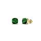 1 - Alida 0.60 ctw (4.00 mm) Cushion Shape Lab Created Emerald Solitaire Women Stud Earrings 