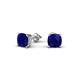 1 - Alida 1.62 ctw (5.00 mm) Cushion Shape Lab Created Blue Sapphire Solitaire Women Stud Earrings 