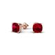 1 - Alida 1.62 ctw (5.00 mm) Cushion Shape Lab Created Ruby Solitaire Women Stud Earrings 