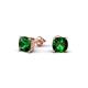 1 - Alida 1.10 ctw (5.00 mm) Cushion Shape Lab Created Emerald Solitaire Women Stud Earrings 