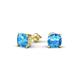 1 - Alida 1.50 ctw (5.00 mm) Cushion Shape Blue Topaz Solitaire Women Stud Earrings 