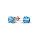 1 - Alida 1.50 ctw (5.00 mm) Cushion Shape Blue Topaz Solitaire Women Stud Earrings 