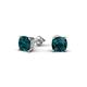 1 - Alida 1.50 ctw (5.00 mm) Cushion Shape London Blue Topaz Solitaire Women Stud Earrings 