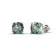 1 - Alida 2.66 ctw (6.00 mm) Cushion Shape Lab Created Alexandrite Solitaire Women Stud Earrings 