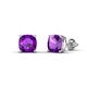 1 - Alida 1.70 ctw (6.00 mm) Cushion Shape Amethyst Solitaire Women Stud Earrings 