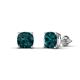 1 - Alida 2.50 ctw (6.00 mm) Cushion Shape London Blue Topaz Solitaire Women Stud Earrings 