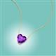 3 - Zaria 0.68 ct Amethyst Heart Shape (6.00 mm) Solitaire Pendant Necklace 
