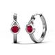 1 - Tetty 0.52 ctw (4.00 mm) Round Ruby Infinity Solitaire Women Hoop Earrings 