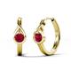 1 - Tetty 0.52 ctw (4.00 mm) Round Ruby Infinity Solitaire Women Hoop Earrings 