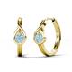1 - Tetty 0.40 ctw (4.00 mm) Round Aquamarine Infinity Solitaire Women Hoop Earrings 