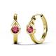 1 - Tetty 0.40 ctw (4.00 mm) Round Pink Tourmaline Infinity Solitaire Women Hoop Earrings 