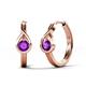 1 - Tetty 0.40 ctw (4.00 mm) Round Amethyst Infinity Solitaire Women Hoop Earrings 