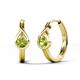 1 - Tetty 0.63 ctw (4.00 mm) Round Peridot Infinity Solitaire Women Hoop Earrings 