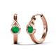 1 - Tetty 0.40 ctw (4.00 mm) Round Emerald Infinity Solitaire Women Hoop Earrings 