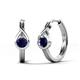 1 - Tetty 0.60 ctw (4.00 mm) Round Blue Sapphire Infinity Solitaire Women Hoop Earrings 
