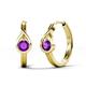 1 - Tetty 0.40 ctw (4.00 mm) Round Amethyst Infinity Solitaire Women Hoop Earrings 