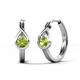 1 - Tetty 0.63 ctw (4.00 mm) Round Peridot Infinity Solitaire Women Hoop Earrings 