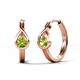 1 - Tetty 0.63 ctw (4.00 mm) Round Peridot Infinity Solitaire Women Hoop Earrings 