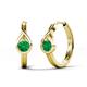 1 - Tetty 0.40 ctw (4.00 mm) Round Emerald Infinity Solitaire Women Hoop Earrings 