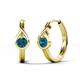 1 - Tetty 0.50 ctw (4.00 mm) Round Blue Diamond Infinity Solitaire Women Hoop Earrings 