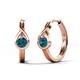 1 - Tetty 0.50 ctw (4.00 mm) Round Blue Diamond Infinity Solitaire Women Hoop Earrings 