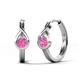 1 - Tetty 0.53 ctw (4.00 mm) Round Pink Sapphire Infinity Solitaire Women Hoop Earrings 