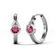 1 - Tetty 0.40 ctw (4.00 mm) Round Pink Tourmaline Infinity Solitaire Women Hoop Earrings 