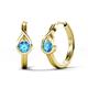 1 - Tetty 0.44 ctw (4.00 mm) Round Blue Topaz Infinity Solitaire Women Hoop Earrings 