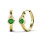 1 - Tetty 0.58 ctw (4.00 mm) Round Green Garnet Infinity Solitaire Women Hoop Earrings 