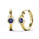 1 - Tetty 0.40 ctw (4.00 mm) Round Iolite Infinity Solitaire Women Hoop Earrings 