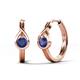 1 - Tetty 0.40 ctw (4.00 mm) Round Iolite Infinity Solitaire Women Hoop Earrings 