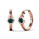 1 - Tetty 0.50 ctw (4.00 mm) Round London Blue Topaz Infinity Solitaire Women Hoop Earrings 