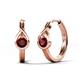 1 - Tetty 0.63 ctw (4.00 mm) Round Red Garnet Infinity Solitaire Women Hoop Earrings 