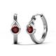 1 - Tetty 0.63 ctw (4.00 mm) Round Red Garnet Infinity Solitaire Women Hoop Earrings 