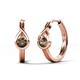1 - Tetty 0.48 ctw (4.00 mm) Round Smoky Quartz Infinity Solitaire Women Hoop Earrings 