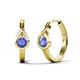1 - Tetty 0.46 ctw (4.00 mm) Round Tanzanite Infinity Solitaire Women Hoop Earrings 