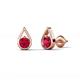2 - Tasha 0.52 ctw (4.00 mm) Round Ruby Tear Drop Solitaire Women Stud Earrings 