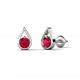 2 - Tasha 0.52 ctw (4.00 mm) Round Ruby Tear Drop Solitaire Women Stud Earrings 