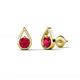 2 - Tasha 0.52 ctw (4.00 mm) Round Ruby Tear Drop Solitaire Women Stud Earrings 